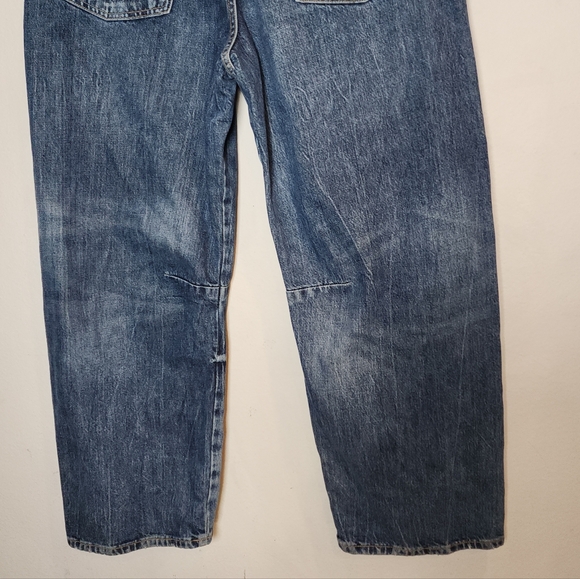 Zara Barrel Jeans Women's Size 10 Medium Wash Rigid Denim 29" Inseam Hi-Rise - Picture 11 of 16